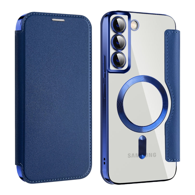 For Samsung Galaxy S22+ 5G Shield MagSafe RFID Anti-theft Leather Phone Case(Dark Blue) - Galaxy S22+ 5G Cases by PMC TechLife | Online Shopping South Africa | PMC TechLife | Buy Now Pay Later Mobicred