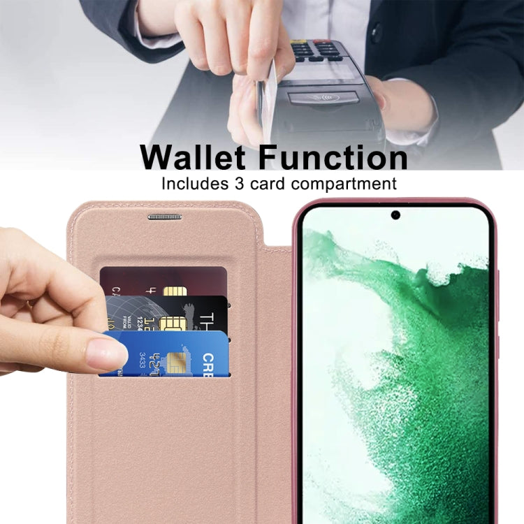For Samsung Galaxy S22+ 5G Shield MagSafe RFID Anti-theft Leather Phone Case(Pink) - Galaxy S22+ 5G Cases by PMC TechLife | Online Shopping South Africa | PMC TechLife | Buy Now Pay Later Mobicred