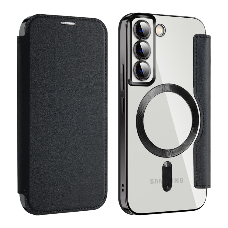 For Samsung Galaxy S22+ 5G MagSafe Magnetic RFID Anti-theft Leather Phone Case(Black) - Galaxy S22 5G Cases by PMC TechLife | Online Shopping South Africa | PMC TechLife