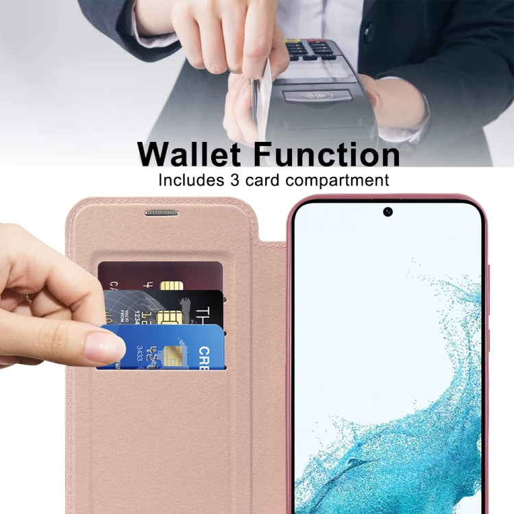 For Samsung Galaxy S22+ 5G MagSafe Magnetic RFID Anti-theft Leather Phone Case(Pink) - Galaxy S22 5G Cases by PMC TechLife | Online Shopping South Africa | PMC TechLife