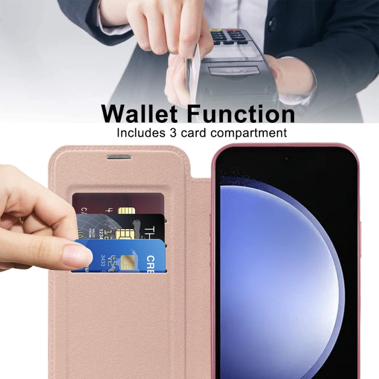 For Samsung Galaxy S23 FE 5G MagSafe Magnetic RFID Anti-theft Leather Phone Case(Pink) - Galaxy S23 FE 5G Cases by PMC TechLife | Online Shopping South Africa | PMC TechLife