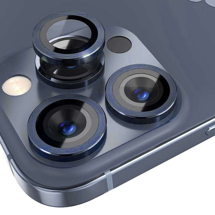 For iPhone 15 Pro / 15 Pro Max NORTHJO Camera Lens Protector Tempered Glass CD Vein Metal Ring Film(Blue) - iPhone 15 Pro Tempered Glass by NORTHJO | Online Shopping South Africa | PMC TechLife | Buy Now Pay Later Mobicred