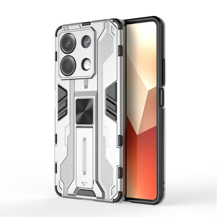For Redmi Note 13 5G Supersonic Armor PC Hybrid TPU Phone Case(Silver) - Note 13 Cases by PMC TechLife | Online Shopping South Africa | PMC TechLife | Buy Now Pay Later Mobicred