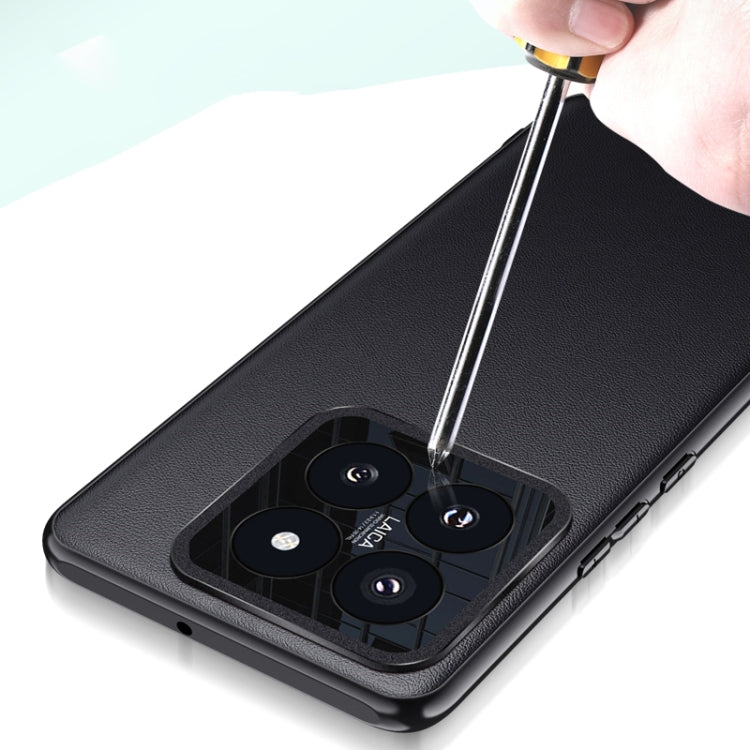 For Xiaomi 14 Plain-leather All-inclusive Shockproof Phone Case(White) - free shipping - PMC TechLife - Order now!