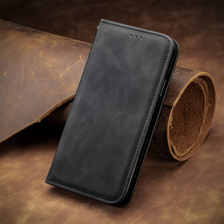 For Motorola Moto G Play 2024 Retro Skin Feel Magnetic Flip Leather Phone Case(Black) - Motorola Cases by PMC Jewellery | Online Shopping South Africa | PMC Jewellery | Buy Now Pay Later Mobicred