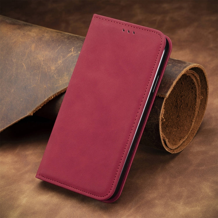 For Motorola Moto G Play 2024 Retro Skin Feel Magnetic Flip Leather Phone Case(Red) - Motorola Cases by PMC Jewellery | Online Shopping South Africa | PMC Jewellery | Buy Now Pay Later Mobicred