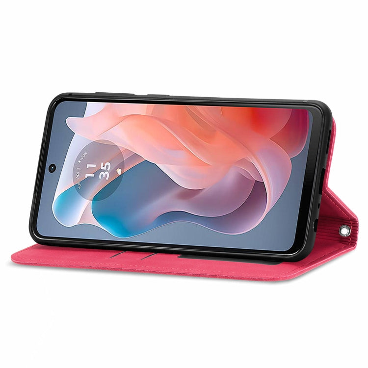 For Motorola Moto G Play 2024 Retro Skin Feel Magnetic Flip Leather Phone Case(Red) - Motorola Cases by PMC Jewellery | Online Shopping South Africa | PMC Jewellery | Buy Now Pay Later Mobicred