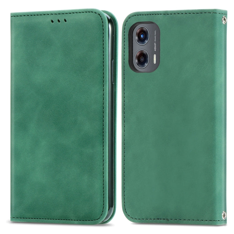For Motorola Moto G Stylus 5G 2024 Retro Skin Feel Magnetic Flip Leather Phone Case(Green) - Motorola Cases by PMC Jewellery | Online Shopping South Africa | PMC Jewellery | Buy Now Pay Later Mobicred