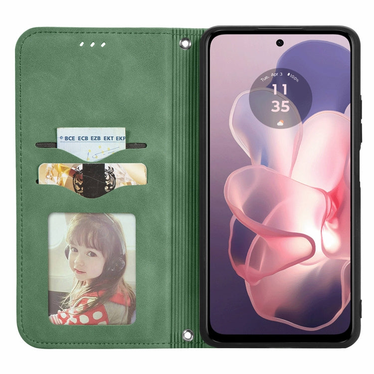For Motorola Moto G Power 5G 2024 Retro Skin Feel Magnetic Flip Leather Phone Case(Green) - Motorola Cases by PMC Jewellery | Online Shopping South Africa | PMC Jewellery | Buy Now Pay Later Mobicred
