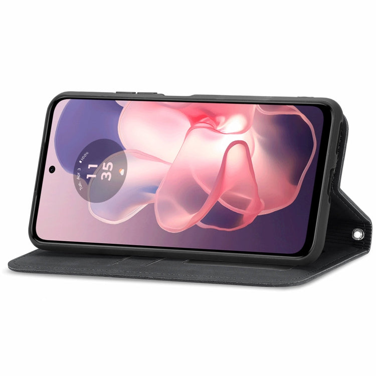 For Motorola Moto G Power 5G 2024 Retro Skin Feel Magnetic Flip Leather Phone Case(Black) - Motorola Cases by PMC Jewellery | Online Shopping South Africa | PMC Jewellery | Buy Now Pay Later Mobicred