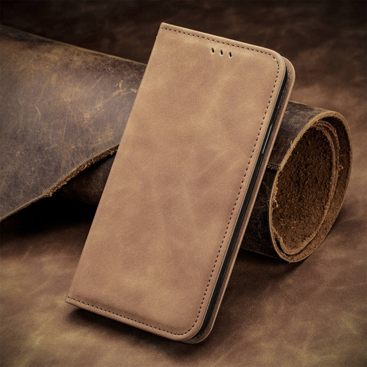 For Motorola Moto G Power 5G 2024 Retro Skin Feel Magnetic Flip Leather Phone Case(Brown) - Motorola Cases by PMC Jewellery | Online Shopping South Africa | PMC Jewellery | Buy Now Pay Later Mobicred