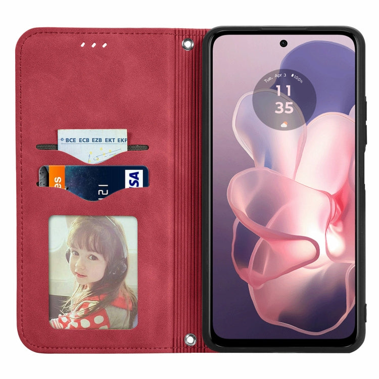 For Motorola Moto G Power 5G 2024 Retro Skin Feel Magnetic Flip Leather Phone Case(Red) - Motorola Cases by PMC Jewellery | Online Shopping South Africa | PMC Jewellery | Buy Now Pay Later Mobicred