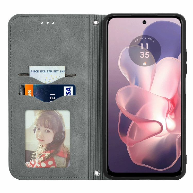 For Motorola Moto G Power 5G 2024 Retro Skin Feel Magnetic Flip Leather Phone Case(Grey) - Motorola Cases by PMC Jewellery | Online Shopping South Africa | PMC Jewellery | Buy Now Pay Later Mobicred