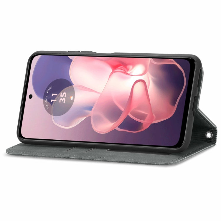 For Motorola Moto G Power 5G 2024 Retro Skin Feel Magnetic Flip Leather Phone Case(Grey) - Motorola Cases by PMC Jewellery | Online Shopping South Africa | PMC Jewellery | Buy Now Pay Later Mobicred