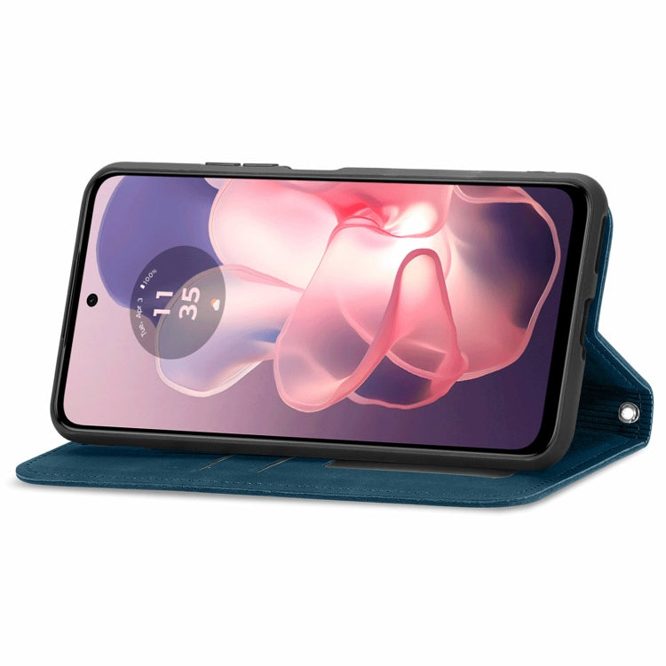 For Motorola Moto G Power 5G 2024 Retro Skin Feel Magnetic Flip Leather Phone Case(Blue) - free shipping - PMC Jewellery - Order now!