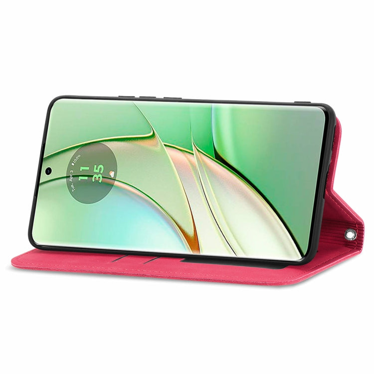 For Motorola Edge 2024 Retro Skin Feel Magnetic Flip Leather Phone Case(Red) - Motorola Cases by PMC Jewellery | Online Shopping South Africa | PMC Jewellery | Buy Now Pay Later Mobicred