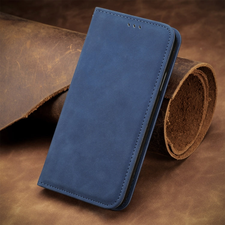 For Motorola Edge 2024 Retro Skin Feel Magnetic Flip Leather Phone Case(Blue) - Motorola Cases by PMC Jewellery | Online Shopping South Africa | PMC Jewellery | Buy Now Pay Later Mobicred