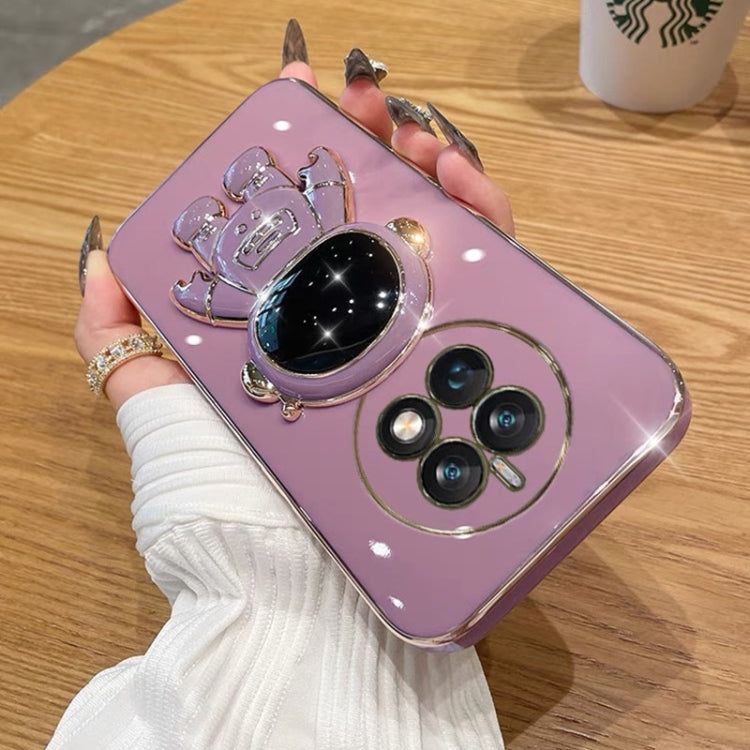 For Huawei Mate 50 Pro Electroplating Astronaut Holder Phone Case(White) - Huawei Cases by PMC TechLife | Online Shopping South Africa | PMC TechLife