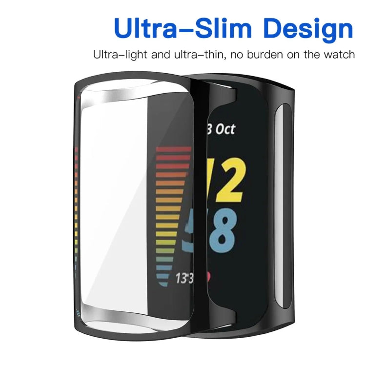 For Fitbit Charge 6 / 5 TPU Shell + Film Integrated Watch Protective Case(Blue) - Watch Cases by PMC TechLife | Online Shopping South Africa | PMC TechLife | Buy Now Pay Later Mobicred