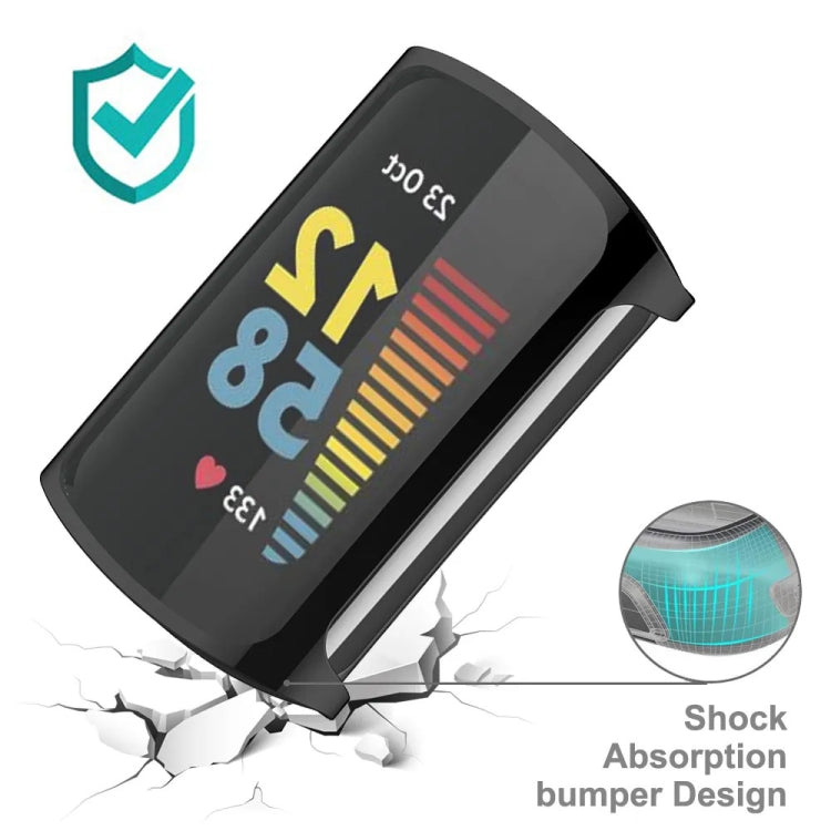 For Fitbit Charge 6 / 5 TPU Shell + Film Integrated Watch Protective Case(Transparent) - Watch Cases by PMC TechLife | Online Shopping South Africa | PMC TechLife | Buy Now Pay Later Mobicred