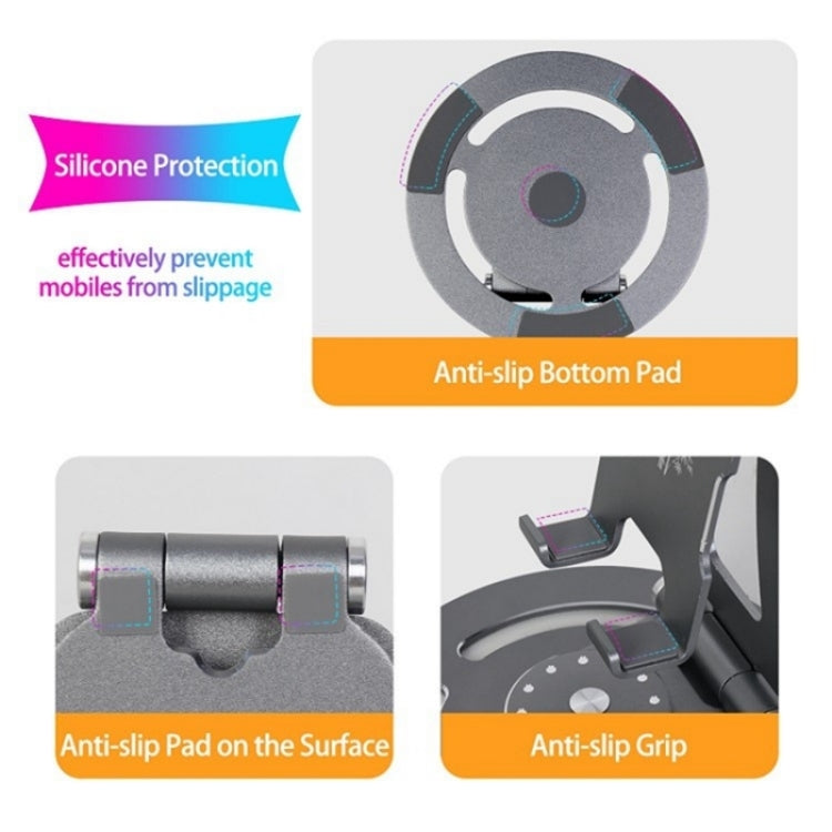 G60 Portable Folding 360-Degree Rotating Desktop Phone Tablet Holder(Silver) - Stand by PMC TechLife | Online Shopping South Africa | PMC TechLife | Buy Now Pay Later Mobicred