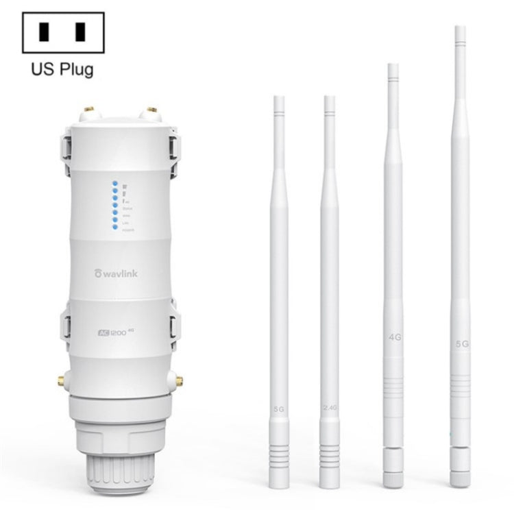 WAVLINK WN572HE4D AC1200 4G LTE WiFi Dual Band 4 Detachable Antennas Router, Plug:US Plug - free shipping - PMC TechLife - Order now!