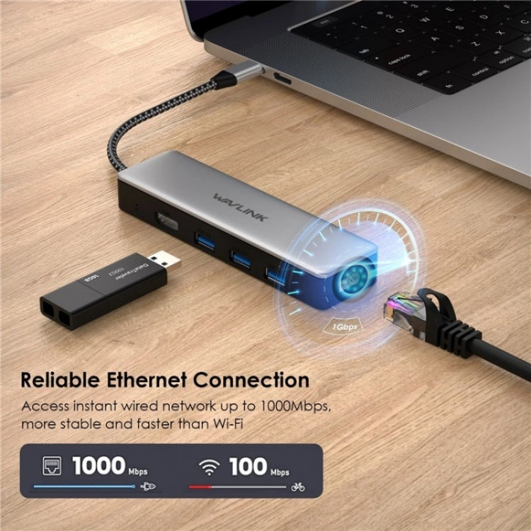 WAVLINK UHP3413 6 in 1 4K Thunderbolt 3 Type-C Devices Hub Adapter USB-C Docking Station - free shipping - PMC Jewellery - Order now!