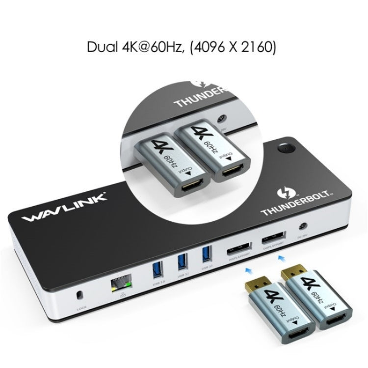 WAVLINK UTD21H 11 in 1 4K Dual DisplayPort Hub Converter Thunderbolt 3 Docking Station, Plug:US Plug - free shipping - PMc TechLife - Order now!
