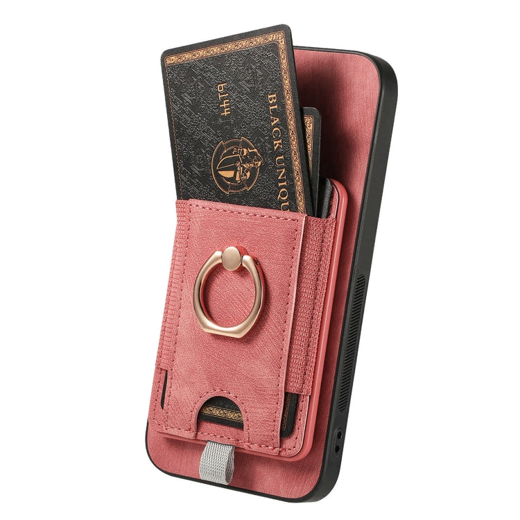 For Samsung Galaxy S25 5G Retro Splitable Magnetic Card Bag Leather Phone Case(Pink) - Galaxy Phone Cases by PMC Jewellery | Online Shopping South Africa | PMC Jewellery | Buy Now Pay Later Mobicred
