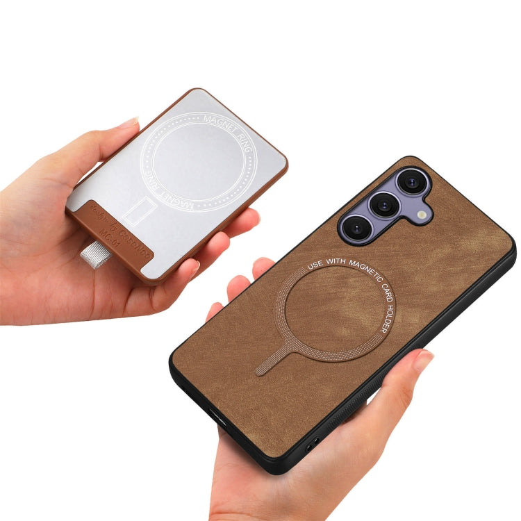 For Samsung Galaxy S25+ 5G Retro Splitable Magnetic Card Bag Leather Phone Case(Brown) - Galaxy Phone Cases by PMC Jewellery | Online Shopping South Africa | PMC Jewellery | Buy Now Pay Later Mobicred