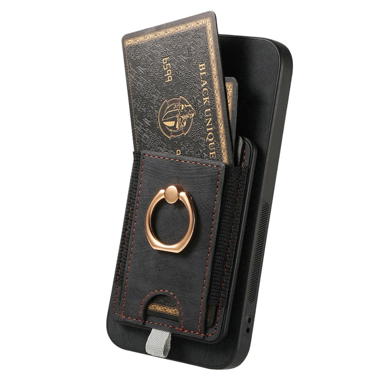 For Samsung Galaxy S25 Ultra 5G Retro Splitable Magnetic Card Bag Leather Phone Case(Black) - Galaxy Phone Cases by PMC Jewellery | Online Shopping South Africa | PMC Jewellery | Buy Now Pay Later Mobicred