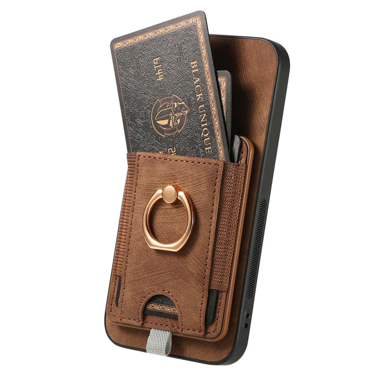 For Samsung Galaxy S25 Ultra 5G Retro Splitable Magnetic Card Bag Leather Phone Case(Brown) - Galaxy Phone Cases by PMC Jewellery | Online Shopping South Africa | PMC Jewellery | Buy Now Pay Later Mobicred