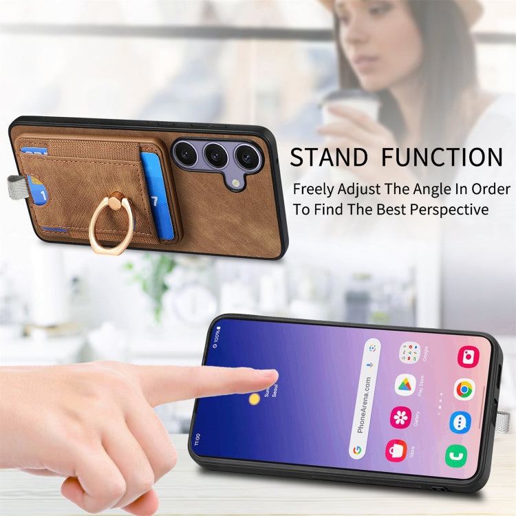 For Samsung Galaxy S25 Ultra 5G Retro Splitable Magnetic Card Bag Leather Phone Case(Brown) - Galaxy Phone Cases by PMC Jewellery | Online Shopping South Africa | PMC Jewellery | Buy Now Pay Later Mobicred