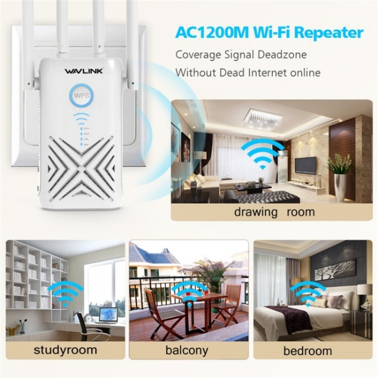 WAVLINK WN579X3 With 5dBi Antennas AC1200 Wireless Router 2.4G / 5G Dual Band WiFi Repeater, Plug:EU Plug - free shipping - PMC Jewellery - Order now!