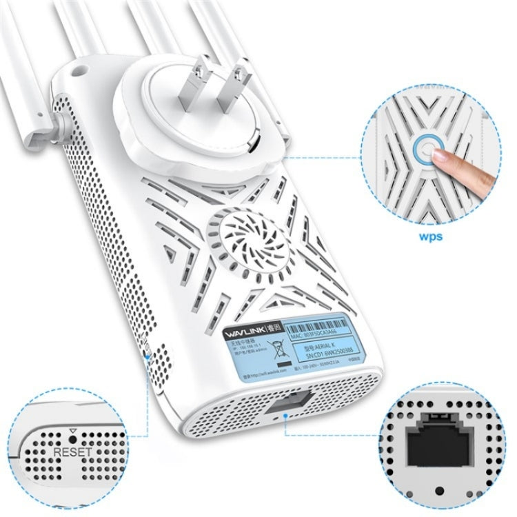 WAVLINK WN579A3 Home WiFi Extender 1200Mbps 2.4GHz / 5GHz Dual Band AP Wireless Router, Plug:UK Plug - free shipping - PMC Jewellery - Order now!