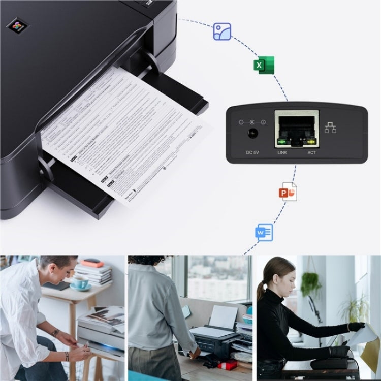 WAVLINK NU72P11 100Mbps Network Print Server USB 2.0 Network Printer Power Adapter(US Plug) - Printer Accessories by WAVLINK | Online Shopping South Africa | PMC TechLife | Buy Now Pay Later Mobicred