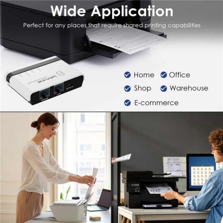 WAVLINK NU516U1 USB2.0 Wireless Printer Server With 10 / 100Mbps LAN / Bridge WiFi(US Plug) - Printer Accessories by WAVLINK | Online Shopping South Africa | PMC TechLife | Buy Now Pay Later Mobicred