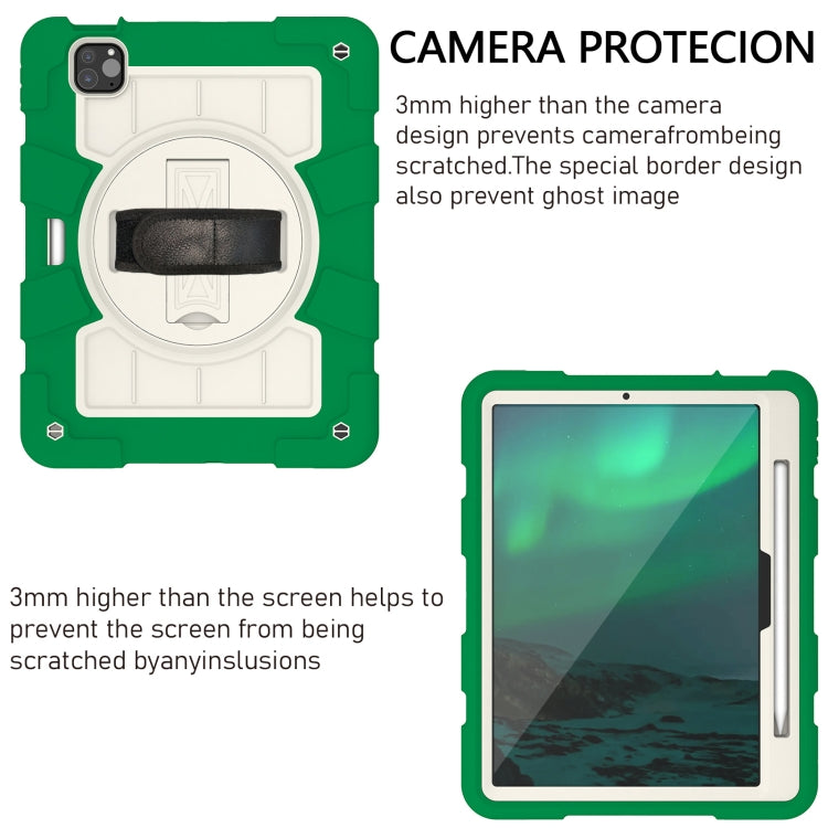 For iPad Air 11 2025 / 2024 Silicone Hybrid PC Shockproof Tablet Case with Shoulder Strap(Classic Green) - iPad Air 11 2025 / 2024 Cases by PMC TechLife | Online Shopping South Africa | PMC TechLife | Buy Now Pay Later Mobicred