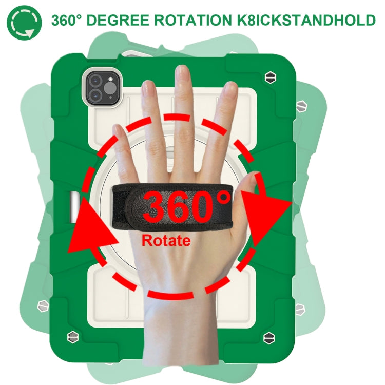 For iPad Air 11 2025 / 2024 Silicone Hybrid PC Shockproof Tablet Case with Shoulder Strap(Classic Green) - iPad Air 11 2025 / 2024 Cases by PMC TechLife | Online Shopping South Africa | PMC TechLife | Buy Now Pay Later Mobicred