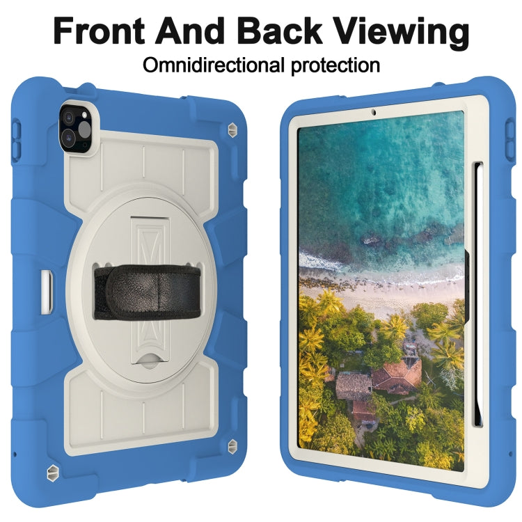 For iPad Air 11 2025 / 2024 Silicone Hybrid PC Shockproof Tablet Case with Shoulder Strap(Azure Blue) - iPad Air 11 2025 / 2024 Cases by PMC TechLife | Online Shopping South Africa | PMC TechLife | Buy Now Pay Later Mobicred