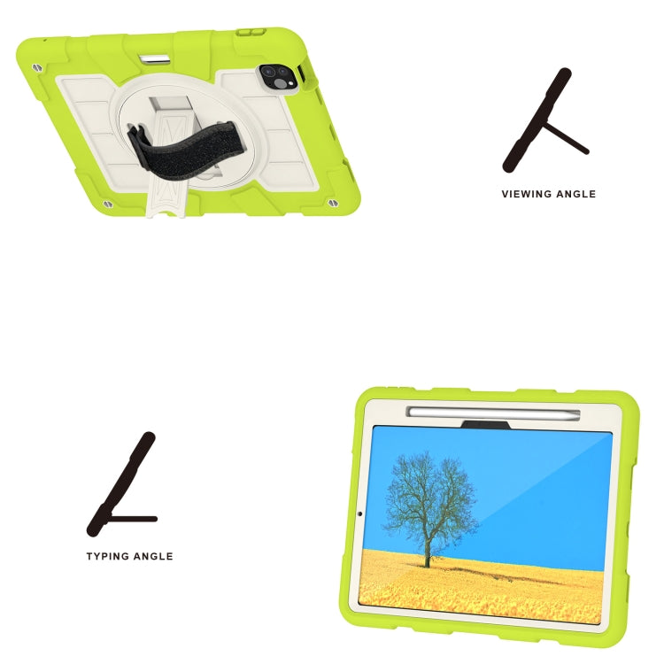 For iPad Air 11 2024 Silicone Hybrid PC Shockproof Tablet Case with Shoulder Strap(Love Birds Green) - iPad Air 11 2024 Cases by PMC TechLife | Online Shopping South Africa | PMC TechLife | Buy Now Pay Later Mobicred
