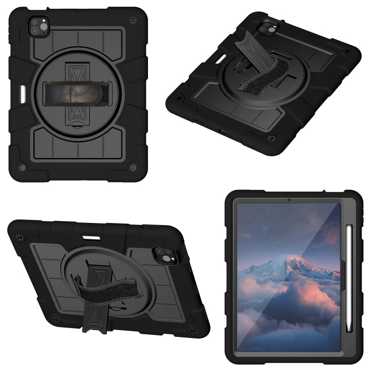 For iPad Air 11 2025 / 2024 Silicone Hybrid PC Shockproof Tablet Case with Shoulder Strap(Black) - iPad Air 11 2025 / 2024 Cases by PMC TechLife | Online Shopping South Africa | PMC TechLife | Buy Now Pay Later Mobicred