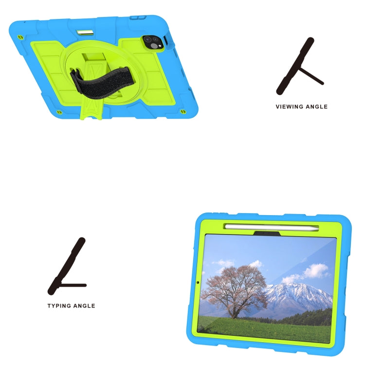 For iPad Air 11 2024 Silicone Hybrid PC Shockproof Tablet Case with Shoulder Strap(Bluish-Green) - iPad Air 11 2024 Cases by PMC TechLife | Online Shopping South Africa | PMC TechLife | Buy Now Pay Later Mobicred