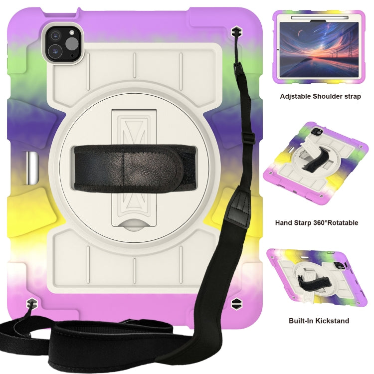 For iPad Air 11 2025 / 2024 Silicone Hybrid PC Shockproof Tablet Case with Shoulder Strap(Colorful Purple) - free shipping - PMC TechLife - Order now!