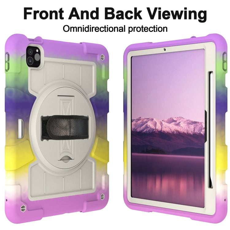 For iPad Air 11 2025 / 2024 Silicone Hybrid PC Shockproof Tablet Case with Shoulder Strap(Colorful Purple) - free shipping - PMC TechLife - Order now!
