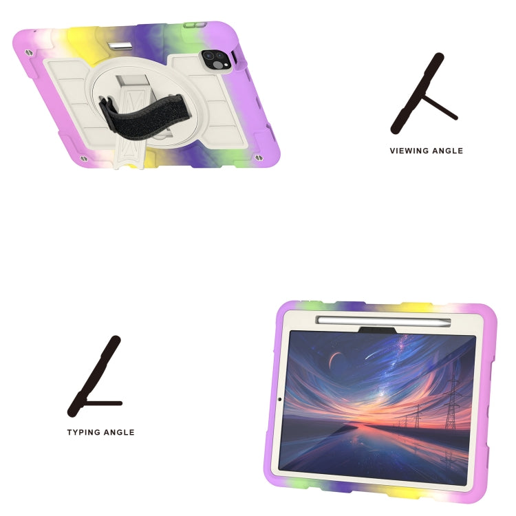 For iPad Air 11 2025 / 2024 Silicone Hybrid PC Shockproof Tablet Case with Shoulder Strap(Colorful Purple) - free shipping - PMC TechLife - Order now!