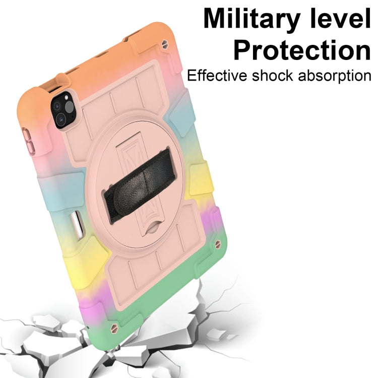 For iPad Air 11 2025 / 2024 Silicone Hybrid PC Shockproof Tablet Case with Shoulder Strap(Colorful Gold) - iPad Air 11 2025 / 2024 Cases by PMC TechLife | Online Shopping South Africa | PMC TechLife | Buy Now Pay Later Mobicred