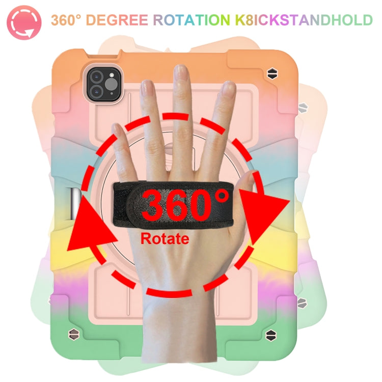 For iPad Air 11 2025 / 2024 Silicone Hybrid PC Shockproof Tablet Case with Shoulder Strap(Colorful Gold) - iPad Air 11 2025 / 2024 Cases by PMC TechLife | Online Shopping South Africa | PMC TechLife | Buy Now Pay Later Mobicred