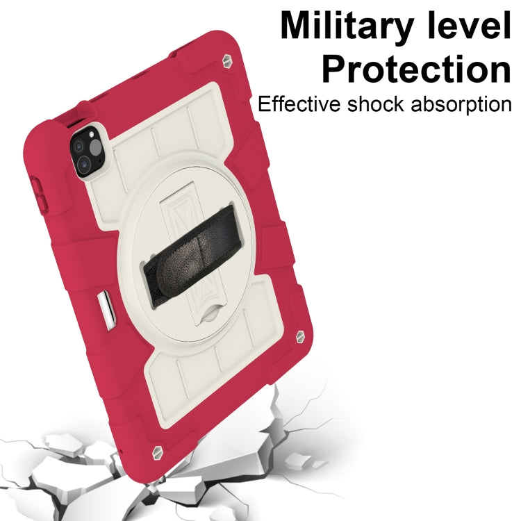 For iPad Pro 11 2024 Silicone Hybrid PC Shockproof Tablet Case with Shoulder Strap(Feifan Magenta) - iPad Pro 11 2024 Cases by PMC TechLife | Online Shopping South Africa | PMC TechLife | Buy Now Pay Later Mobicred