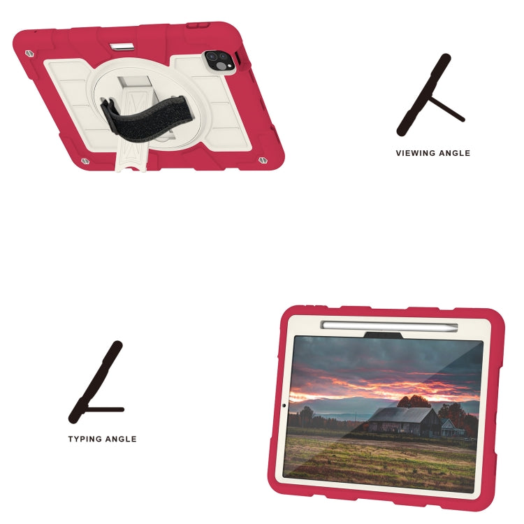 For iPad Pro 11 2024 Silicone Hybrid PC Shockproof Tablet Case with Shoulder Strap(Feifan Magenta) - iPad Pro 11 2024 Cases by PMC TechLife | Online Shopping South Africa | PMC TechLife | Buy Now Pay Later Mobicred
